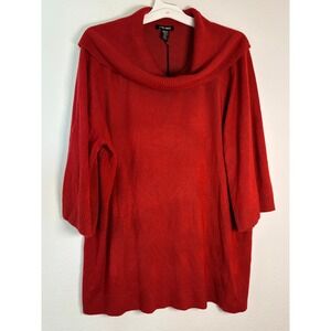 Spring + Mercer Red Cowl Neck Sweater 3/4 Sleeve Plus Size 3X NWT